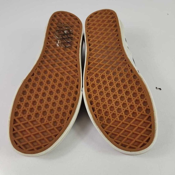 Vans Mens Skate Shoes Black White Chevron Canvas Low Top Slip On Casual M7 W8.5 - Picture 5 of 10